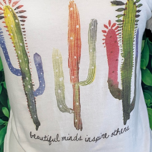 SHORT-SLEEVE SHIRT W/ CACTUS PRINT & SLOGAN · SIZE M - Picture 3 of 6